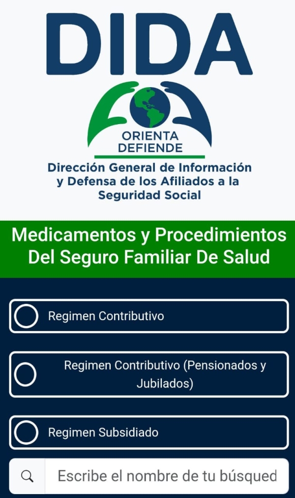 DIDA lanza catálogo de medicamentos y procedimientos médicos para los afiliados a la Seguridad Social